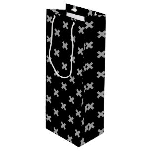 Sac Cadeau Pour Bouteille Crochets gris sur le noir