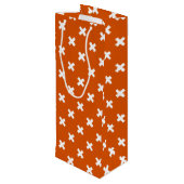Sac Cadeau Pour Bouteille Croix blanche coutures sur orange brûlé (Dos Angle)