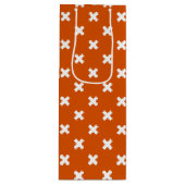 Sac Cadeau Pour Bouteille Croix blanche coutures sur orange brûlé (Devant)