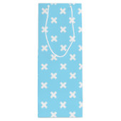 Sac Cadeau Pour Bouteille Croix blanche sur le bleu bébé (Dos)