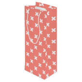 Sac Cadeau Pour Bouteille Croix blanche sur pêche (Dos Angle)