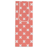 Sac Cadeau Pour Bouteille Croix blanche sur pêche (Devant)