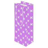 Sac Cadeau Pour Bouteille Croix blanches sur lilas (Dos Angle)