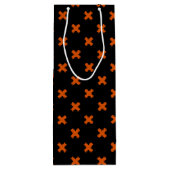 Sac Cadeau Pour Bouteille Croix orange sur le noir (Dos)