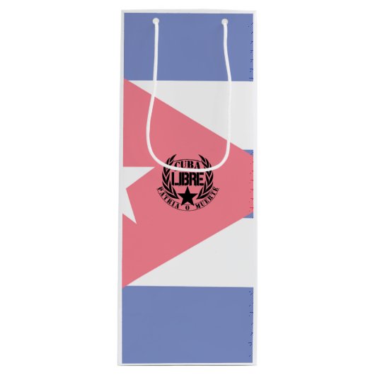 Sac Cadeau Pour Bouteille Cuba Libre Motto Laurels (Devant)