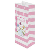 Sac Cadeau Pour Bouteille Cute Bunnies avec marguerites de printemps et papi (Dos Angle)