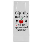 Sac Cadeau Pour Bouteille Cute Enseignant appréciation mot art (Dos)