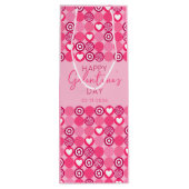 Sac Cadeau Pour Bouteille Cute Galentine's Day Coeur rose et Motif de fleurs (Dos)