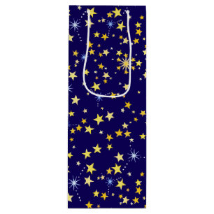 Sac Cadeau Pour Bouteille Cute Motif cosmique Starry Nuit Galaxy Marine Bleu