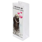 Sac Cadeau Pour Bouteille Cute Otter Love est dans l'air (Dos Angle)