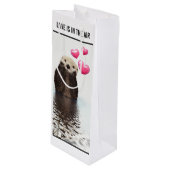 Sac Cadeau Pour Bouteille Cute Otter Love est dans l'air (Devant Angle)
