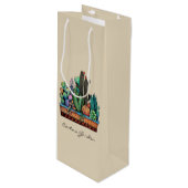 Sac Cadeau Pour Bouteille Cute Watercolor Cactus Garden (Devant Angle)
