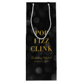 Sac Cadeau Pour Bouteille Dark Bokeh Faux Gold Pop Fizz Clink (Dos)