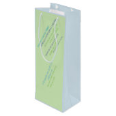 Sac Cadeau Pour Bouteille Décor creusant bleu et vert de hibou (Dos Angle)