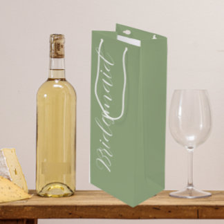 Sac Cadeau Pour Bouteille Demoiselle d'honneur de mariage en écriture stylis