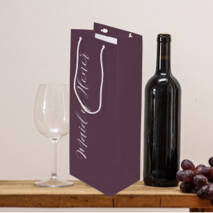 Sac Cadeau Pour Bouteille Demoiselle d'honneur écriture stylisée Aubergine