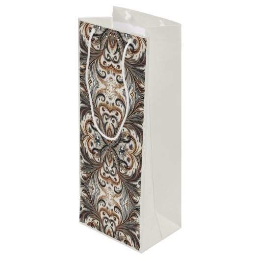 Sac Cadeau Pour Bouteille Design baroque glamour avec Parties scintillant et (Dos Angle)