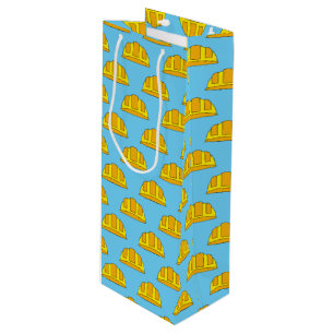 Sac Cadeau Pour Bouteille Dessin animé de casque jaune