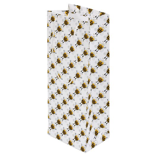 Sac Cadeau Pour Bouteille Dessin drôle d'abeille (Dos Angle)