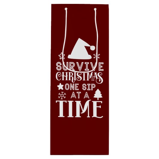 Sac Cadeau Pour Bouteille Détenteur de vin de Noël (Devant)