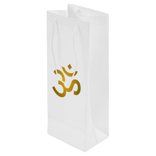 Sac Cadeau Pour Bouteille Devanagari om - Blanc (Dos Angle)