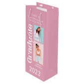 Sac Cadeau Pour Bouteille Don Pink Rero Graduation (Devant Angle)