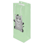 Sac Cadeau Pour Bouteille Donkey Baby shower Green (Dos Angle)