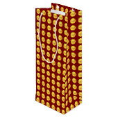 Sac Cadeau Pour Bouteille Dots d'or élégants modernes en rouge (Dos Angle)