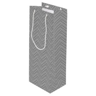 Sac Cadeau Pour Bouteille Double blanc de Grey stripes