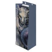 Sac Cadeau Pour Bouteille Dragon bleu (Dos Angle)