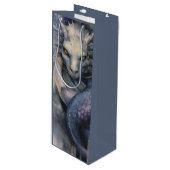 Sac Cadeau Pour Bouteille Dragon bleu (Devant Angle)