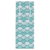 Sac Cadeau Pour Bouteille Dragon Scales, Fans, Waves, Seigaiha, Blue (Dos)