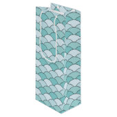 Sac Cadeau Pour Bouteille Dragon Scales, Fans, Waves, Seigaiha, Blue (Devant Angle)