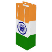 Sac Cadeau Pour Bouteille Drapeau de l'Inde (Devant Angle)
