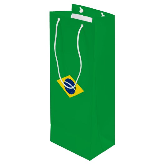 Sac Cadeau Pour Bouteille Drapeau du Brésil (Dos Angle)