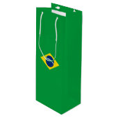 Sac Cadeau Pour Bouteille Drapeau du Brésil (Devant Angle)