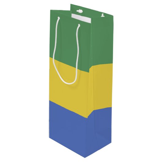 Sac Cadeau Pour Bouteille Drapeau Gabon (Devant Angle)