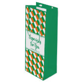 Sac Cadeau Pour Bouteille DRAPEAU IRLANDAIS | Verse de la Bible chrétienne (Devant Angle)