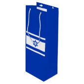 Sac Cadeau Pour Bouteille Drapeau Israël (Devant Angle)