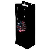 Sac Cadeau Pour Bouteille Drapeau USA (Dos Angle)