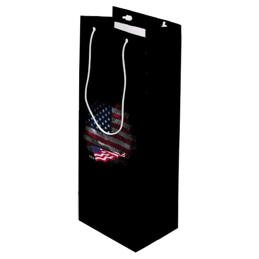 Sac Cadeau Pour Bouteille Drapeau USA (Devant Angle)