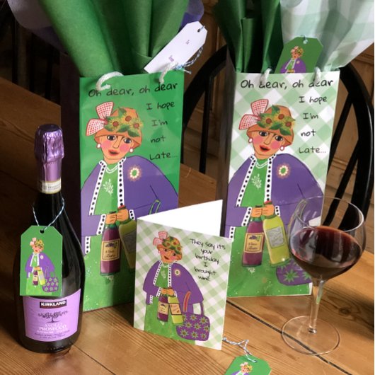 Sac Cadeau Pour Bouteille Drôle Dame de vin nerveux