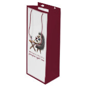 Sac Cadeau Pour Bouteille Drôle Quirky Cute Porcupine dans Bowtie Unique (Devant Angle)