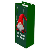 Sac Cadeau Pour Bouteille Drôle Red Gnome Toast de Noël (Devant Angle)