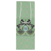 Sac Cadeau Pour Bouteille Dueling Zebra Monogramme Ctr (Devant)