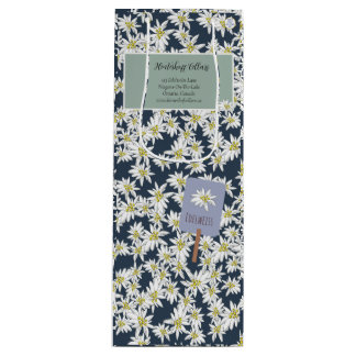 Sac Cadeau Pour Bouteille Edelweiss à la main Élégante boutique de vignoble
