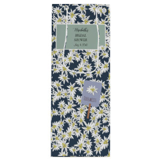 Sac Cadeau Pour Bouteille Edelweiss Dessinée à la Main Élégant Vignoble Alpi