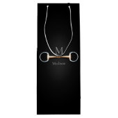 Sac Cadeau Pour Bouteille Eggbutt Snaffle Bit Horse Nom et monogramme (Dos)