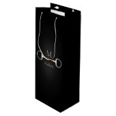 Sac Cadeau Pour Bouteille Eggbutt Snaffle Bit Horse Nom et monogramme (Devant Angle)