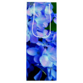 Sac Cadeau Pour Bouteille Élégant bleu violet clair magenta hydrangée floral (Devant)